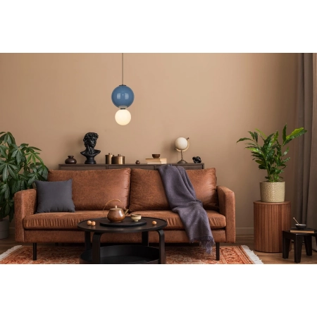 Lampa wisząca szklana niebiesko-biała PND-95221-1S-BLU z serii Pieve - Lampy Italux