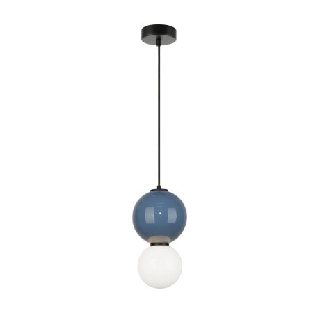 Lampa wisząca szklana niebiesko-biała PND-95221-1S-BLU z serii Pieve - Lampy Italux