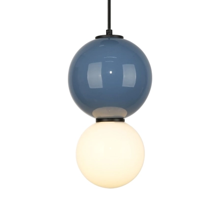 Lampa wisząca szklana niebiesko-biała PND-95221-1S-BLU z serii Pieve - Lampy Italux