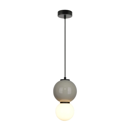 Lampa wisząca szklana kulista szaro-biała PND-95221-1S-GR z serii Pieve - Lampy Italux