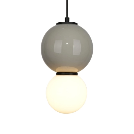 Lampa wisząca szklana kulista szaro-biała PND-95221-1S-GR z serii Pieve - Lampy Italux