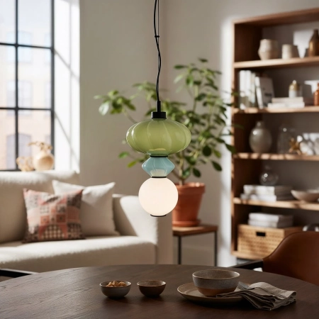 Lampa wisząca szklana wielokolorowa 20cm PND-94721-1A-MLTI z serii Tordi - Lampy Italux