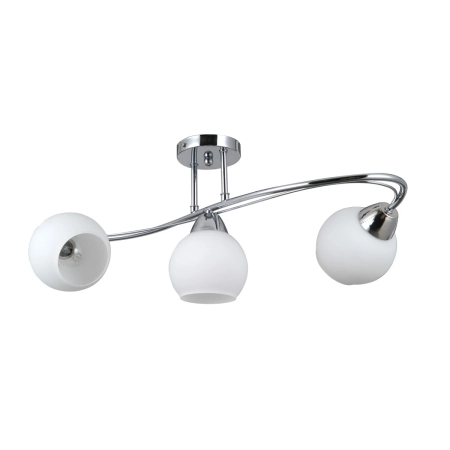Lampa wisząca chromowana 3-punktowa z białymi kloszami PND-40692-3-CH z serii Bevio - Lampy Italux