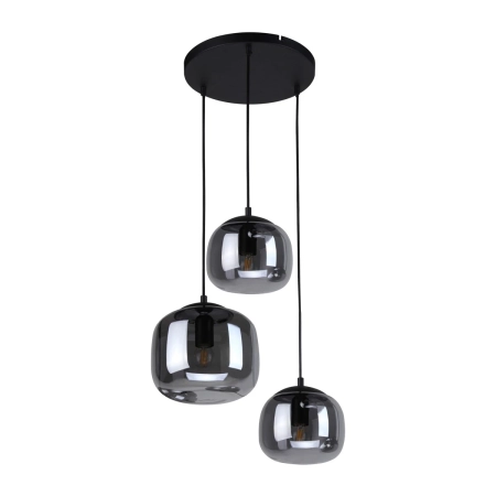 Lampa wisząca czarna szklana 3-punktowa PND-67705-3-BK-SG z serii Calto - Lampy Italux