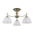 Lampa wisząca mosiężna 3-punktowa z białymi kloszami PND-40653-3-ABR-WH z serii Fener - Lampy Italux