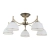 Lampa wisząca mosiężna 5-punktowa z białymi kloszami PND-40653-5-ABR-WH z serii Fener - Lampy Italux