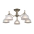 Lampa wisząca mosiężna 5-punktowa z białymi kloszami PND-40653-5-ABR-WH z serii Fener - Lampy Italux