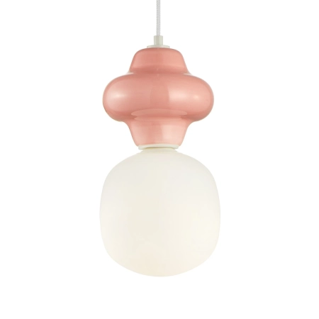 Lampa wisząca różowo-biała szklana PND-94331-1L-PK z serii Latera - Lampy Italux