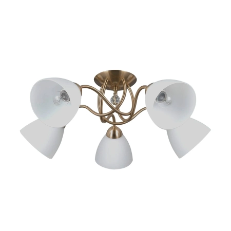 Lampa sufitowa metalowa mosiężna 5-punktowa PND-5643-5-HBR z serii LUGANO - Lampy Italux