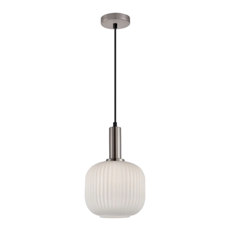 Lampa wisząca szklana prążkowana srebrna PND-31981-1S-SC-WH z serii Penzi - Lampy Italux