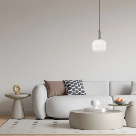 Lampa wisząca szklana prążkowana srebrna PND-31981-1S-SC-WH z serii Penzi - Lampy Italux