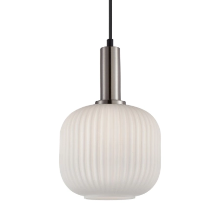Lampa wisząca szklana prążkowana srebrna PND-31981-1S-SC-WH z serii Penzi - Lampy Italux