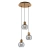 Lampa wisząca drewniana z trzema szklanymi kloszami PND-67505-3-WD z serii Velma - Lampy Italux
