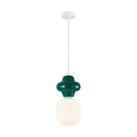 Lampa wisząca szklana zielono-biała PND-94331-1S-GRE z serii LATERA - Lampy Italux