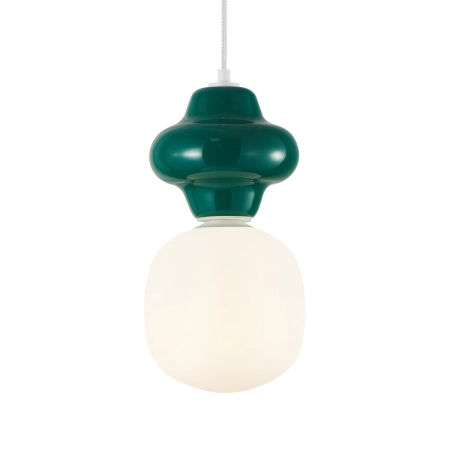Lampa wisząca szklana zielono-biała PND-94331-1S-GRE z serii LATERA - Lampy Italux