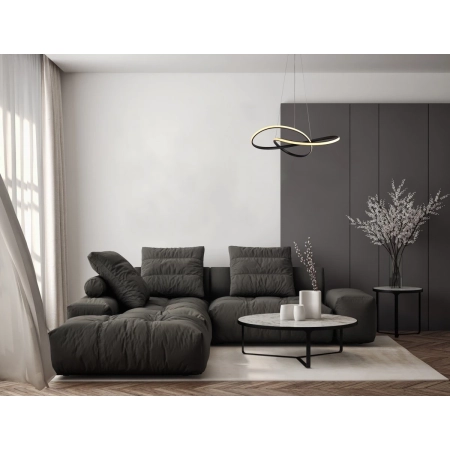 Lampa wisząca LED czarna metalowa okrągła PND-19221C-BK z serii Consa - Lampy Italux