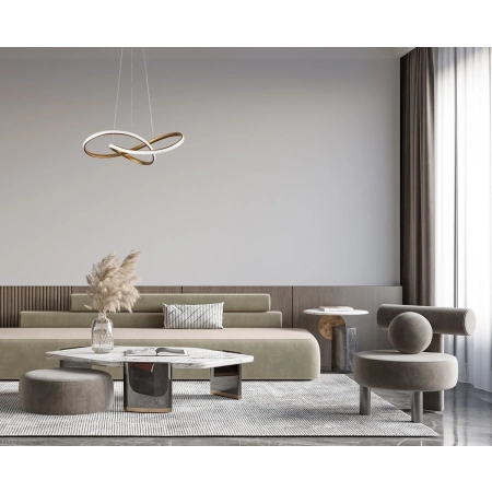 Lampa wisząca LED złota okrągła 50cm PND-19221C-GD z serii Consa - Lampy Italux