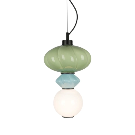 Lampa wisząca szklana wielokolorowa 20cm PND-94721-1A-MLTI z serii Tordi - Lampy Italux