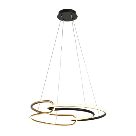 Lampa wisząca LED czarno-złota okrągła PND-24002-BK-GD z serii Casar - Lampy Italux