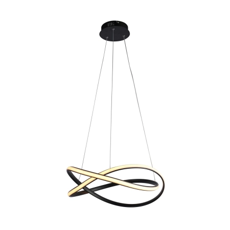 Lampa wisząca LED czarna metalowa okrągła PND-23917-BK z serii Rumio - Lampy Italux