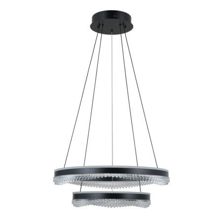 Lampa wisząca LED czarna dwupoziomowa 60cm PND-34535-2L-BK z serii Morte - Lampy Italux