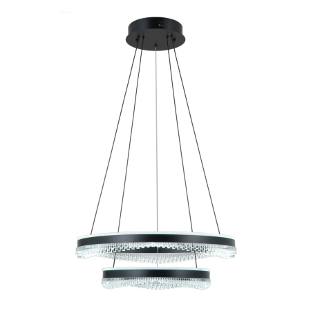 Lampa wisząca LED czarna dwupoziomowa 60cm PND-34535-2L-BK z serii Morte - Lampy Italux