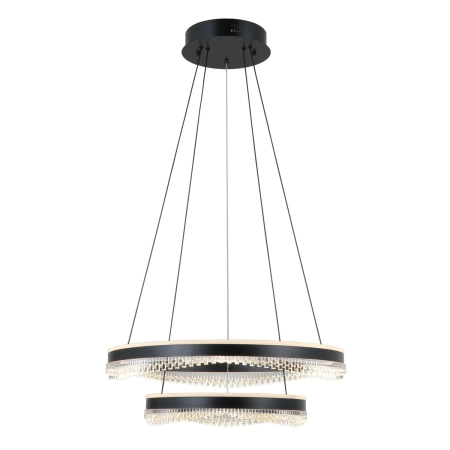 Lampa wisząca LED czarna dwupoziomowa 60cm PND-34535-2L-BK z serii Morte - Lampy Italux