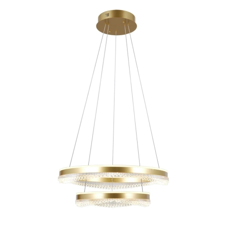 Lampa wisząca złota dwupierścieniowa LED 60cm PND-34535-2L-GD z serii Morte - Lampy Italux