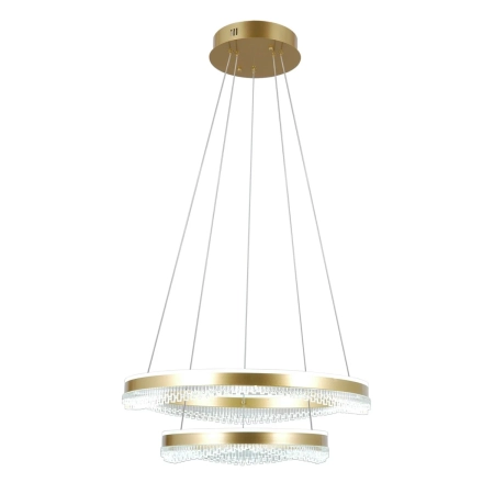 Lampa wisząca złota dwupierścieniowa LED 60cm PND-34535-2L-GD z serii Morte - Lampy Italux