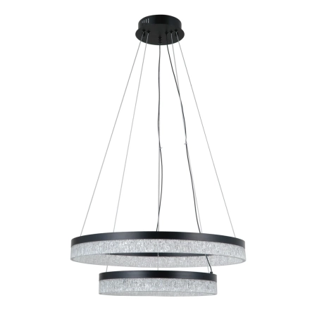 Lampa wisząca LED czarna okrągła dwupierścieniowa PND-34533-2L-BK z serii PANTAL - Lampy Italux