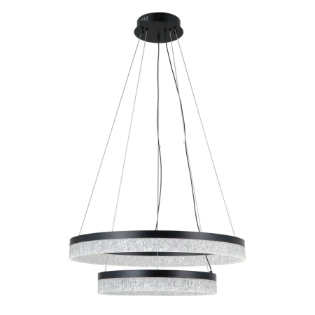Lampa wisząca LED czarna okrągła dwupierścieniowa PND-34533-2L-BK z serii PANTAL - Lampy Italux