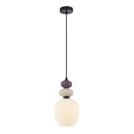 Lampa wisząca szklana czarna 17,5cm PND-36816-1B-BK-WH z serii DOMALI - Lampy Italux
