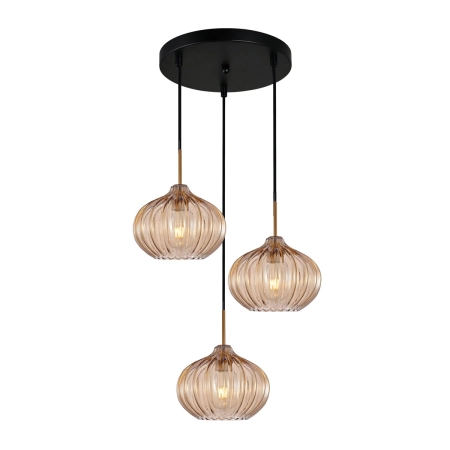Lampa wisząca Pansol PND-2940-3AS-BRO-AMB - Italux