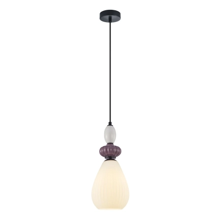 Lampa wisząca szklana czarna 17cm PND-36816-1C-BK-WH z serii Domali - Lampy Italux