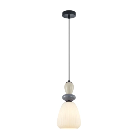 Lampa wisząca szklana czarno-szara 18cm PND-36816-1D-BK-WH z serii Domali - Lampy Italux