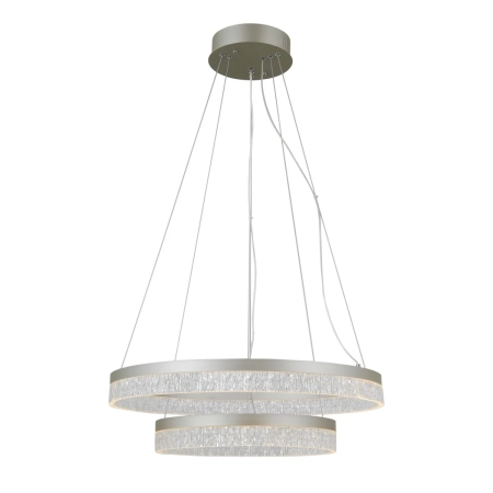 Lampa wisząca LED srebrna dwupierścieniowa 60cm PND-34533-2L-SILV z serii PANTAL - Lampy Italux