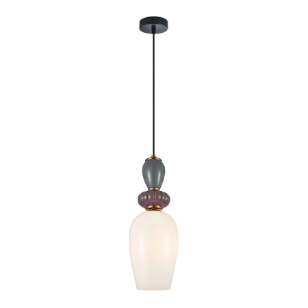 Lampa wisząca szklana multikolor 15cm PND-36545-1A-GD-WH z serii Martelo - Lampy Italux