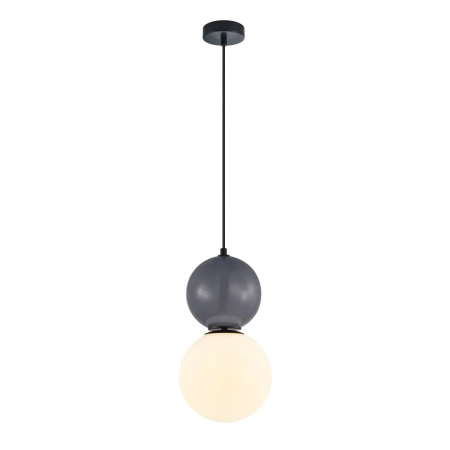 Lampa wisząca szklana czarno-szara kula PND-36603-1L-BK-GR z serii Mastal - Lampy Italux