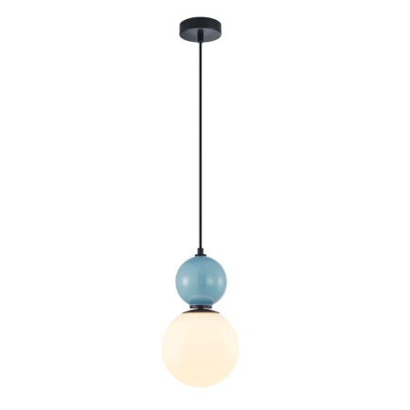 Lampa wisząca metalowa czarno-niebieska szklana PND-36603-1M-BK-BLU z serii Mastal - Lampy Italux