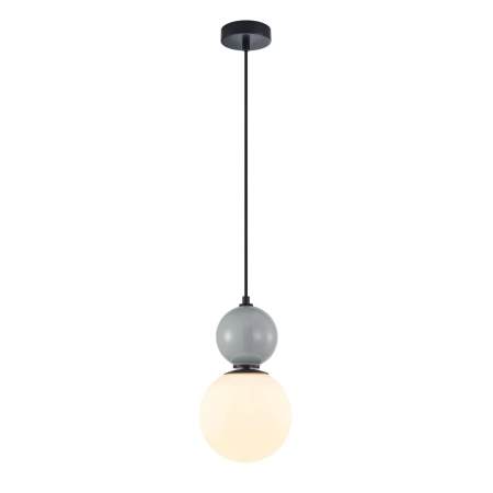 Lampa wisząca metalowa czarno-szara ze szklaną kulą PND-36603-1M-BK-GR z serii Mastal - Lampy Italux