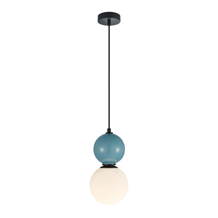 Lampa wisząca szklana niebiesko-biała PND-36603-1S-BK-BLU z serii Mastal - Lampy Italux