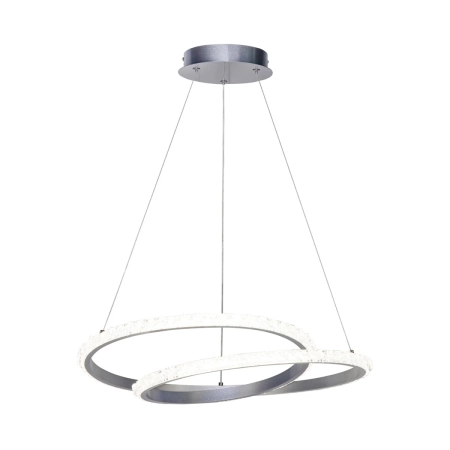 Lampa wisząca LED srebrna okrągła 50cm PND-12436-SILV z serii Zalto - Lampy Italux