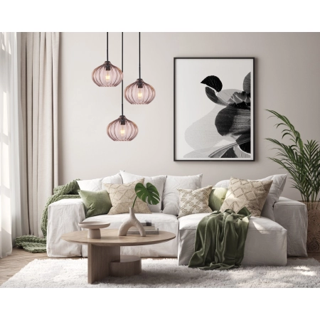 Lampa wisząca Pansol PND-2940-3AS-BK-CF - Italux