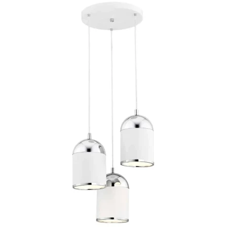 Lampa nad stół wisząca nowoczesna ANDROS 1297 potrójna nowoczesna biały+chrom - Argon