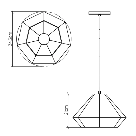Lampa wisząca Diamond QN-DIAMOND-P-S-TEAK - Quintiesse