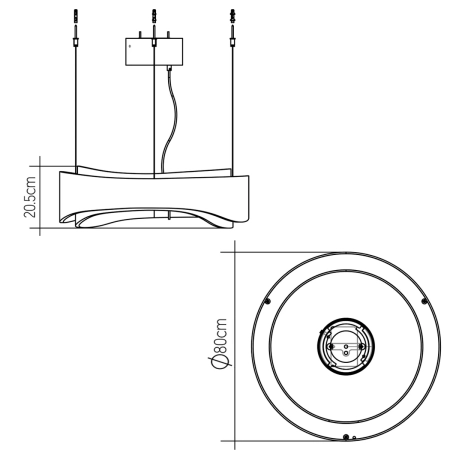 Duża lampa wisząca LED Horizon QN-HORIZON-RING-LED-80-TEAK - Quintiesse