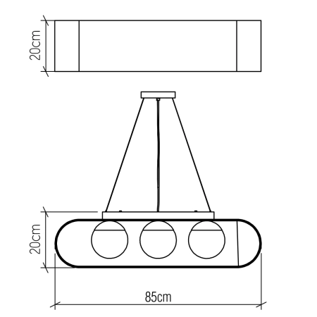 Lampa wisząca Sfera - 3 źródła światła QN-SFERA-3P-TEAK - Quintiesse