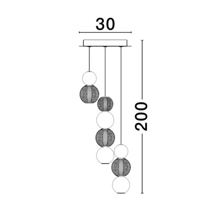 Lampa designerska wisząca nowoczesna LEDOWEPONCE LE42700 - Luces Exclusivas