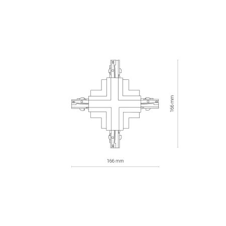Łącznik podtynkowy X do szyn 3F CTLS POWER X CONNECTOR 8680 - Nowodvorski