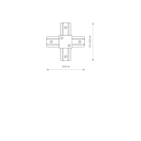 Łącznik X do szyn 1F PROFILE X CONNECTOR 9190 - Nowodvorski